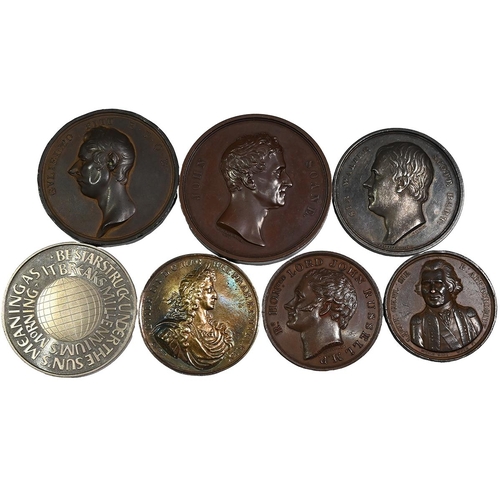 516 - Group of seven (7) 19th, 20th and 21st-century medals in bronze and white metal. Includes (1) 1999/2... 