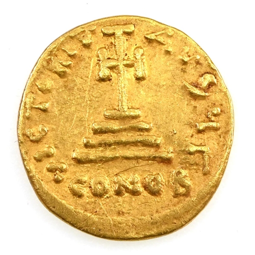 52 - 610-641 AD Byzantine Empire Heraclitus and Heraclius Constantine gold Solidus. Obverse: facing busts... 