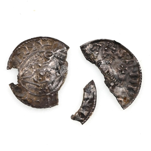 62 - Group of two (2) 11th-century fragmentary silver Pennies of Cnut and Edward the Confessor. Includes ... 