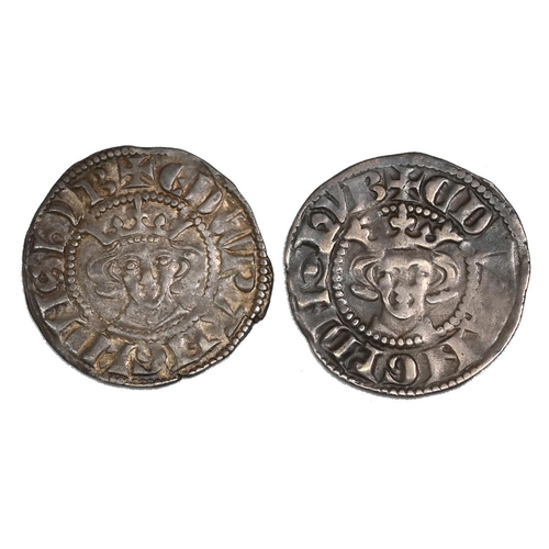 70 - Group of two (2) 1279-1307 King Edward I hammered silver New Coinage Pennies. Includes (1) class 3d ... 