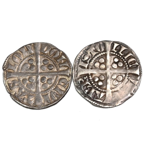 70 - Group of two (2) 1279-1307 King Edward I hammered silver New Coinage Pennies. Includes (1) class 3d ... 