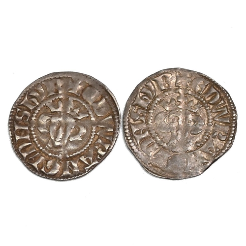 71 - Group of two (2) 1279-1307 King Edward I York's Royal mint hammered silver Pennies (S 1429). Obverse... 