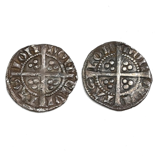 72 - Group of two (2) 1279-1307 King Edward I London Mint New Coinage silver Halfpennies (S 1434A). Both ... 