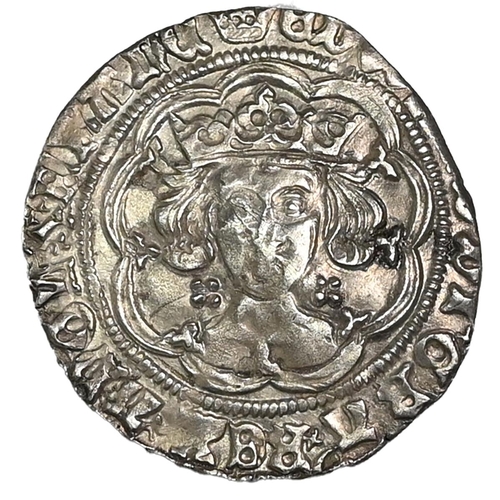 81 - 1464-1470 King Edward IV First Reign hammered silver Groat with crown mintmark (S 2000). Obverse: fa... 