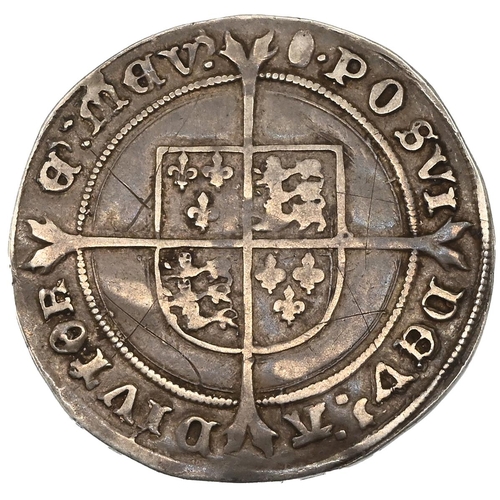 91 - 1551-1553 King Edward VI Third Period fine silver issue hammered Shilling with tun mintmark (S 2482)... 