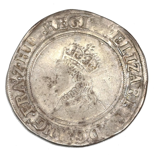 96 - 1559-1560 Queen Elizabeth I First Issue hammered silver Shilling with lis mintmark (S 2549). Obverse... 