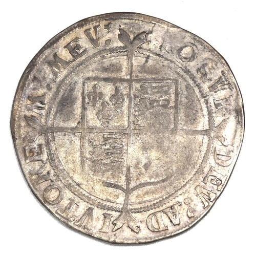 96 - 1559-1560 Queen Elizabeth I First Issue hammered silver Shilling with lis mintmark (S 2549). Obverse... 