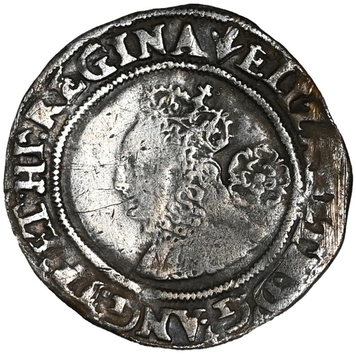 98 - 1565 Queen Elizabeth I Third Issue hammered silver Sixpence with pheon mintmark (S 2561, N 1997). Ob... 