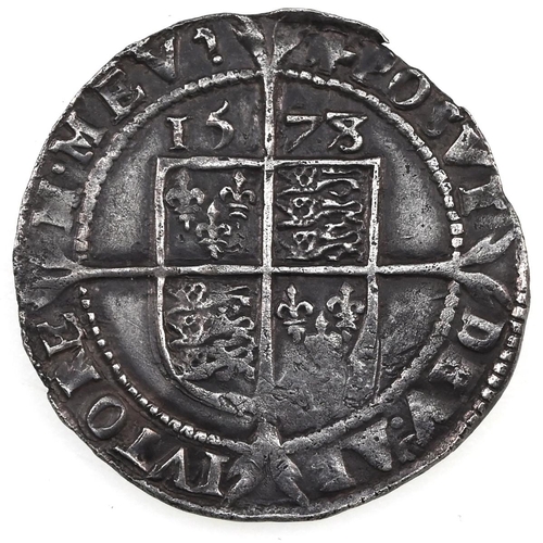 99 - 1578/7 Queen Elizabeth I Fifth Issue hammered silver Sixpence with greek cross mintmark (S 2572). Ob... 