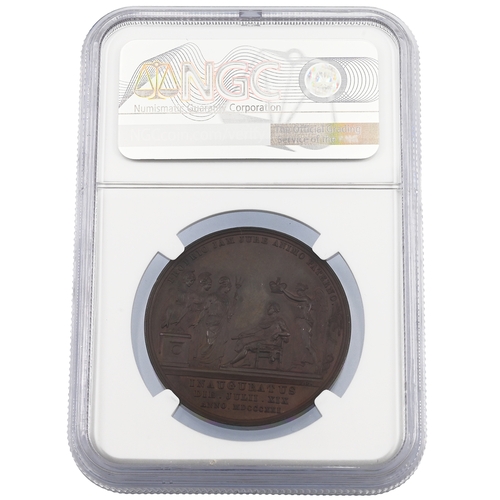 460 - 1821 official bronze King George IV coronation medal graded MS 63 BN by NGC (Eimer 1146, BHM 1070). ... 