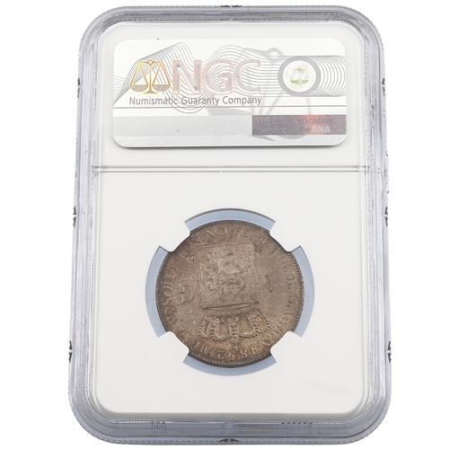 378 - 1892 Netherlands Queen Wilhelmina silver 1 Gulden coin graded MS 65 by NGC (KM 117). Obverse: first ... 