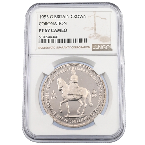 170 - 1953 proof Crown issued to celebrate the Coronation of Elizabeth II, graded PF 67 Cameo by NGC (S 41... 