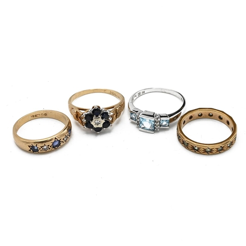 12 - A 9ct gold gypsy ring, along with a 9ct gold ladies watch and various other 9ct gold jewellery, 49.7... 