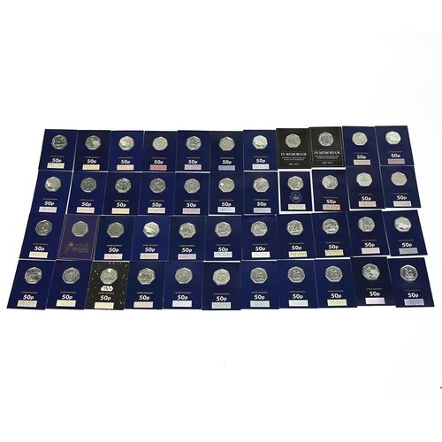 127 - Group of seventy-five (75) Change Checker and other carded UK and Isle of Man commemorative Fifty Pe... 