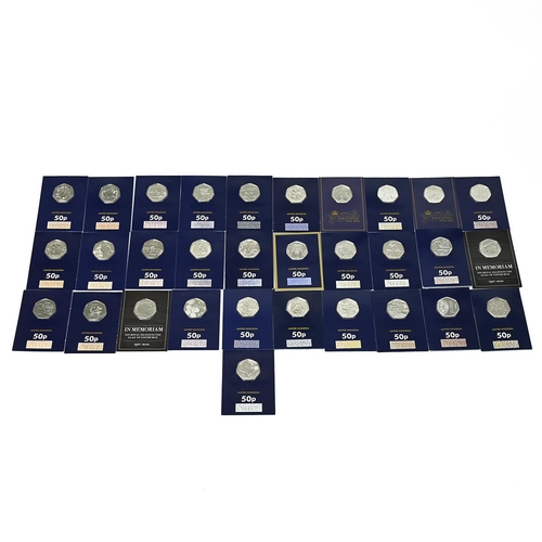 127 - Group of seventy-five (75) Change Checker and other carded UK and Isle of Man commemorative Fifty Pe... 