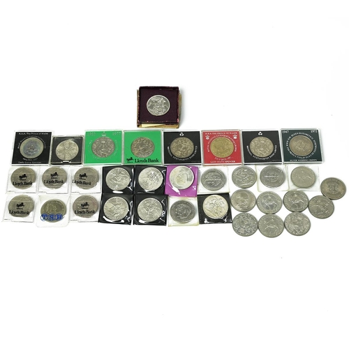 134 - Group of thirty-four (34) UK and Crown Dependency commemorative Crown coins. Includes 1951 Festival ... 