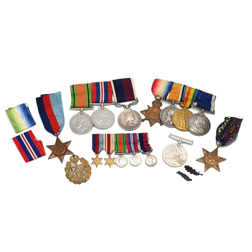 171 - Two Medal groups with Good Conduct Medals. Set 1- WW1 & 2 group consisting of 1914-15 Star, Defence,... 