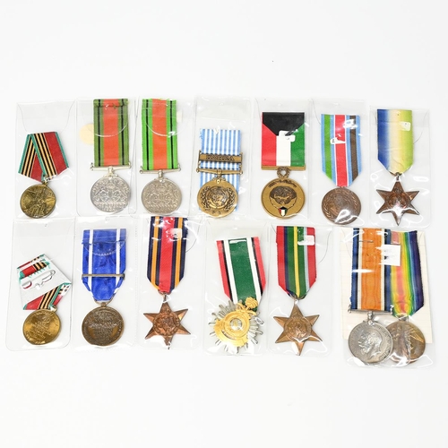 173 - Group of Mixed Medals. WW1 War & Victory medal  to DVR W. Cotton R.A. 1890068; WW2 Burma Star, Pacif... 