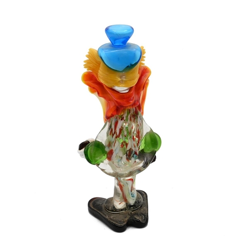 213 - A Murano glass polychrome figure of a clown playing.a guitar (H 29cm) and five Lladro figures: Long ... 