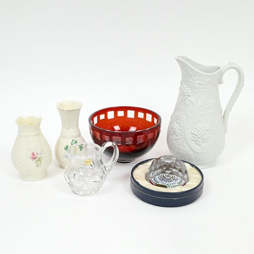 224 - Collection of Glass and Ceramics to include a Portmeirion parian ware jug, a Sperrin Crystal jug, Ty... 