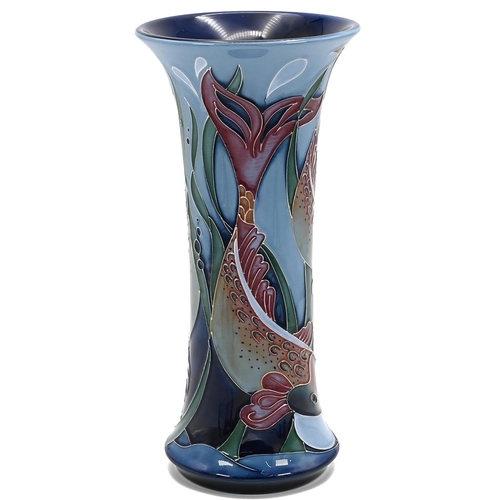 232 - Moorcroft Blue Ebro vase by Rachel Bishop, 2009. Shape/Size: 159/10. Red Dot. Height 25.5cm. Diamete... 