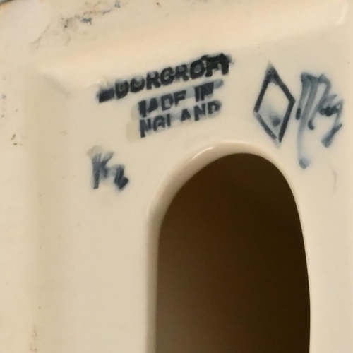 257 - Moorcroft Cluny pattern mantle clock, 1993,  with quartz movement. Impressed Moorcroft marks, date c... 