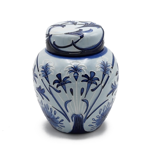 258 - Moorcroft Midnight Summer Ginger Jar by Phil Gibson 2002 (red dot). Height 16cm, Diameter 12cm.