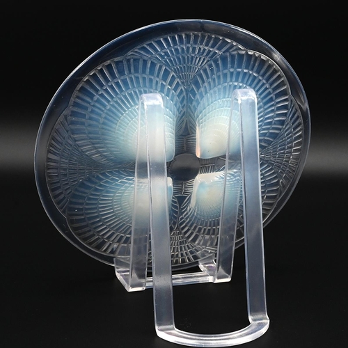 269 - Lalique 'Coquille' iridescent glass plate/shallow form bowl with four scallop shell pattern, stamped... 