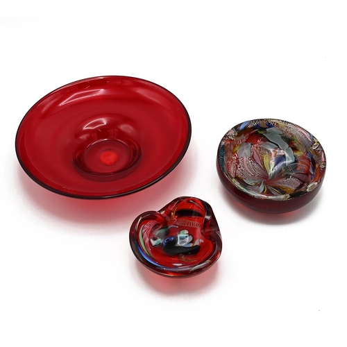 270 - 20th Century glass to include two Murano Tutti Frutti glass bowls (diameter 16.5cm and 13cm) togethe... 