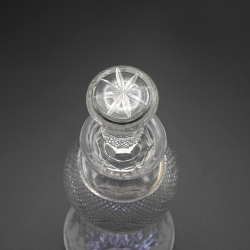 272 - An Edinburgh Crystal thistle shaped glass decanter with original stopper. Engraved to base Made in E... 