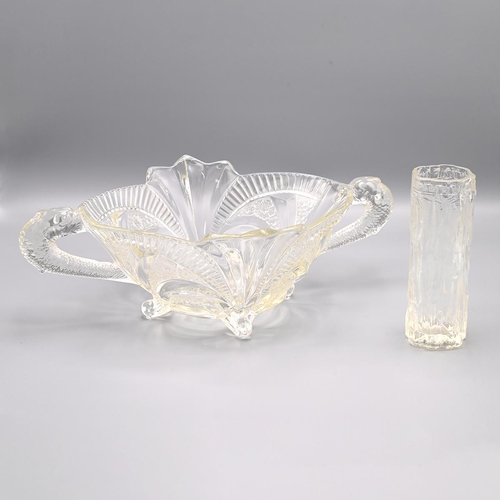 277 - Collection of mid-century glassware to include: a Brockwitz of Dresden clear glass Serpent Handled B... 