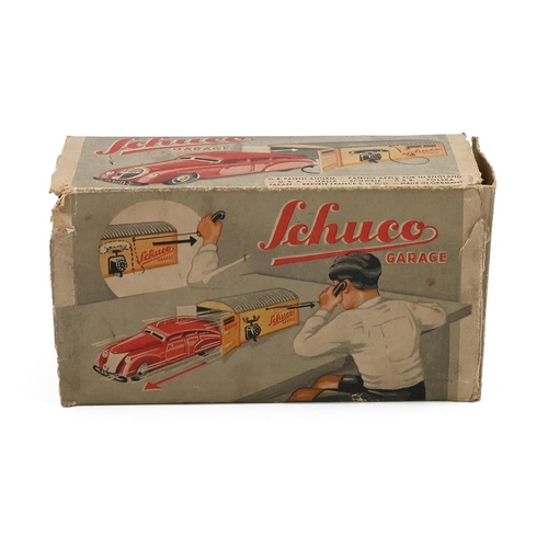 387 - Boxed Mid Century Schuco Toy Garage. Made in Germany. Garage only, car not present. 