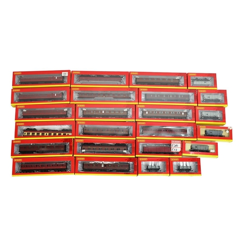 412 - Quantity of boxed Hornby 00 gauge toy Model Railway carriages and wagons. All LMS colours. (22)