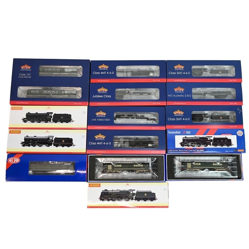 418 - Quantity of boxed 00 gauge toy Model Railway Locomotives. All LMS colours. Hornby, Bachmann, Heljan.... 