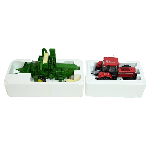 421 - 2x boxed large die-cast toy model tractors: ERTL Prestige Collection John Deere 45 Combine; Universa... 