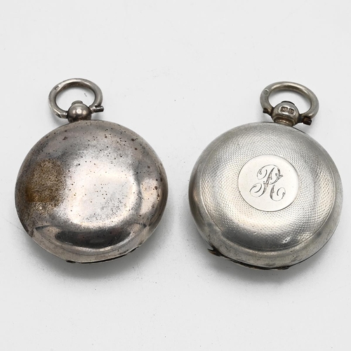 44 - An Edwardian silver Sovereign case, Birmingham 1906, makers marks worn, along with another Edwardian... 