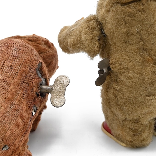 456 - Antique Wind up 'Walking Lovely Bear' Toy. Tin construction with mohair outer c1920s. Also antique t... 