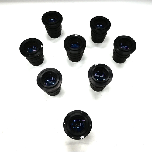 473 - A collection of eight black military lenses, possibly of R.A.F or Naval origin, each numbered 9025 -... 