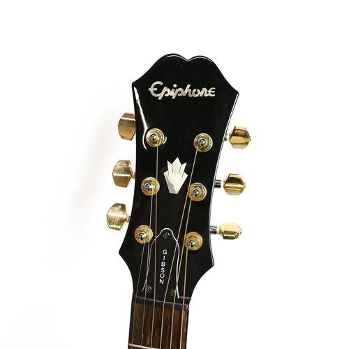 481 - Epiphone Model PR-5E LH/VS Acoustic / electric guitar. 6 string with cutaway. Comes in a Hiscox Lite... 