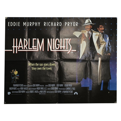 484 - Retro 1980s Cinema Quad Posters on paper: Harlem Nights c1989, The Naked Gun c1988, Best Defence c19... 