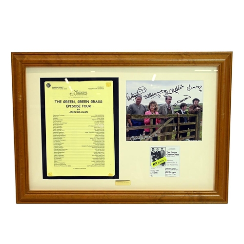 504 - Signed Only Fools & Horses memorabilia. 'The Green, Green Grass' Script, Signed photograph, audience... 