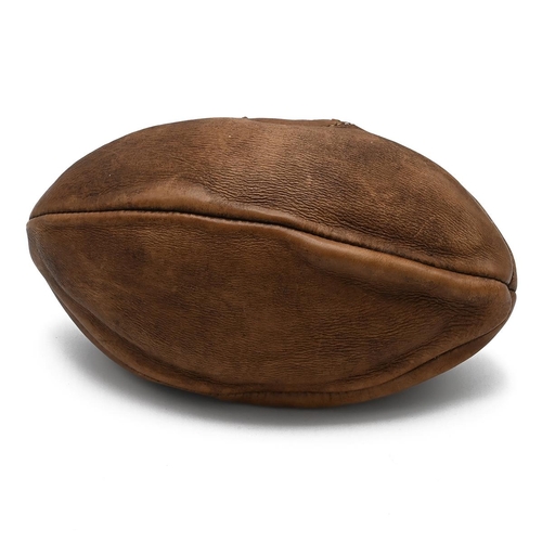 524 - A leather rugby ball, printed Bath Rugby Club