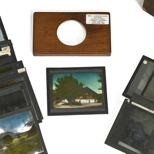 541 - A large collection of magic lantern slides, including China, Switzerland, Austria, WWI, along with a... 