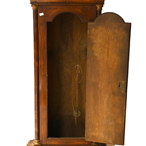 57 - Early 19th Century oak 8 day two train Longcase clock with painted dial bearing the name Ja's Isaac ... 