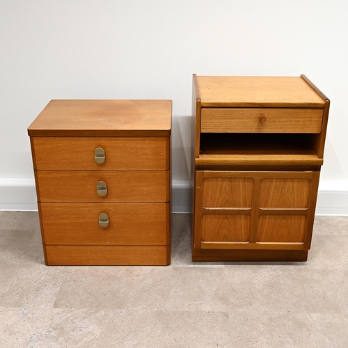 590 - Mid-Century teak furniture to include a Nathan Furniture side cabinet with drawer over shelf over cu... 