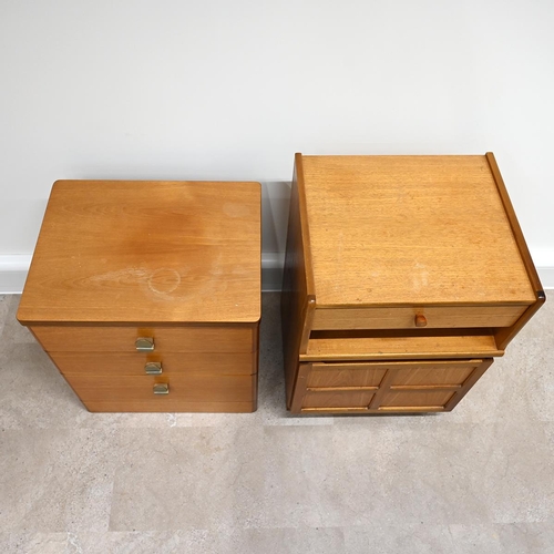 590 - Mid-Century teak furniture to include a Nathan Furniture side cabinet with drawer over shelf over cu... 