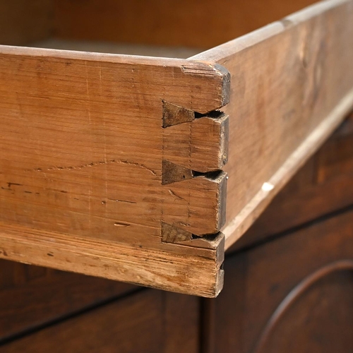 630 - 19th Century Oak Linen Press Cupboard comprising two doors, flanked by turned and facetted columns, ... 