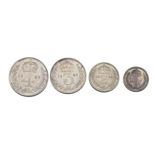 70 - 1932 Maundy Money silver four-coin King George V set without box. Includes (1) 1932 Maundy silver Fo... 
