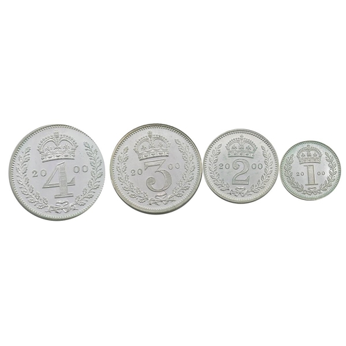 75 - 2000 Queen Elizabeth II millenium silver Maundy Money four-coin set without a box. Includes (1) 2000... 