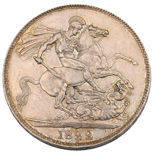 76 - 1822 high-grade King George IV silver Halfcrown with 'TERTIO' regnal year to the edge (S 3805, ESC 2... 